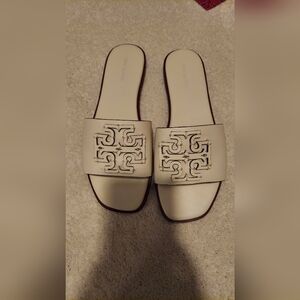 Tory Burch Cream Slide Sandals